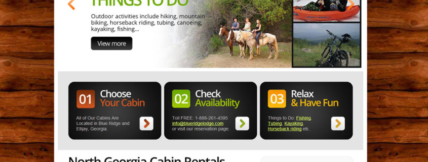 North Georgia Cabin Rental website design